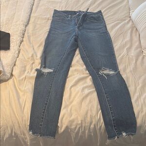 Women's Blue Distressed Jeans